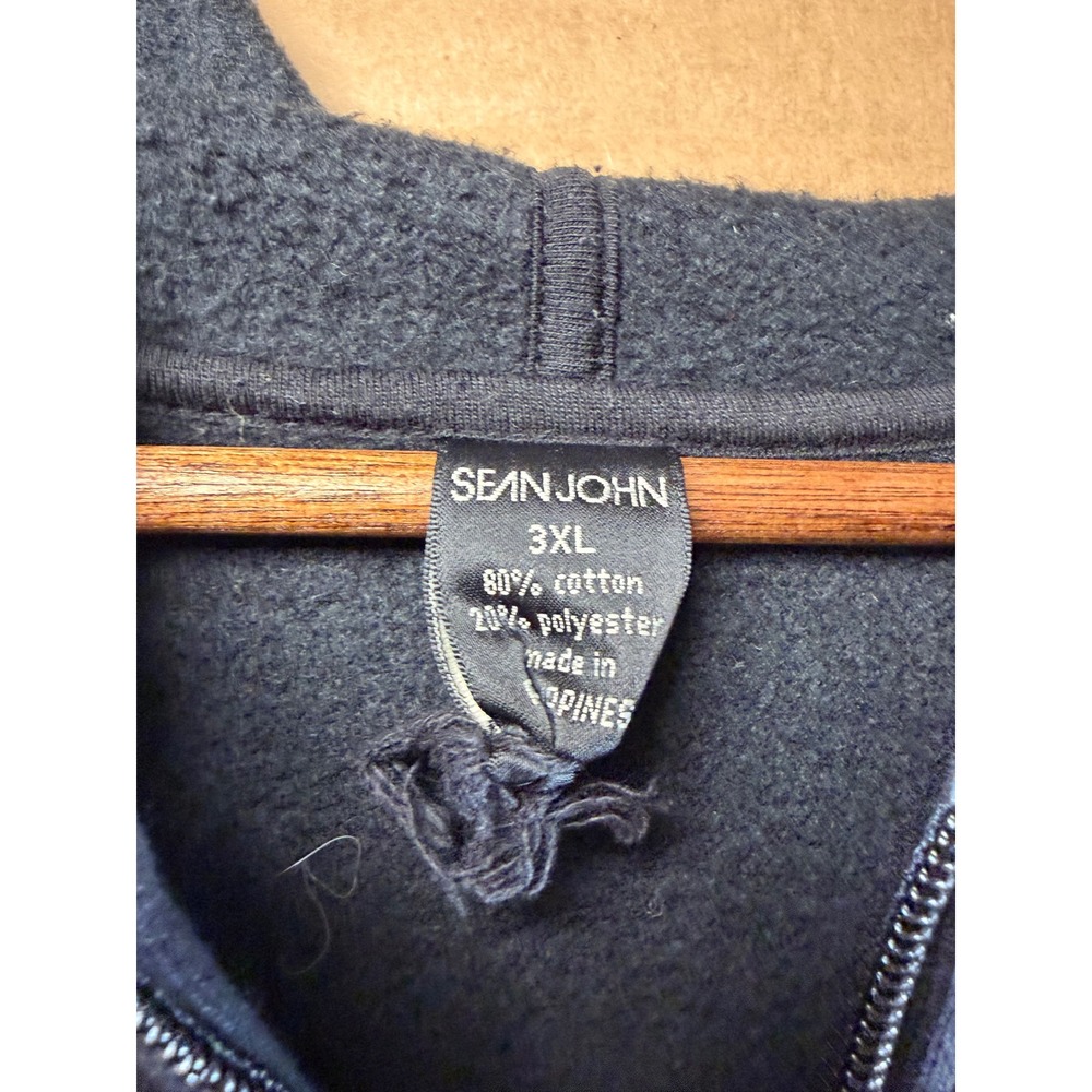 Sean John Tracksuit Set Mens 3XL Navy Blue Full Zip Hoodie Sweatpants Vintag Y2K - Picture 3 of 15